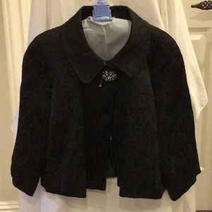 Black Brocade Short 3/4 Sleeved Jacket